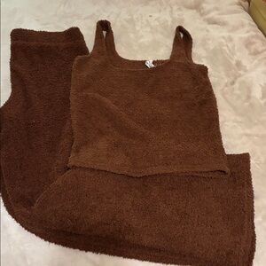 Steve Madden Fuzzy Chocolate Pajama Set